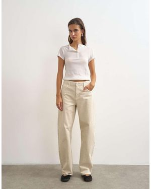 TOPSHOP Barrel Mid Rise Jean - Grey