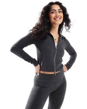 Stradivarius Co Ord Double Zip Jacket - Black