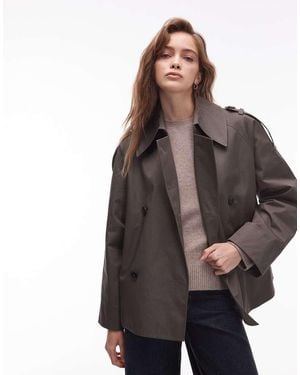 & Other Stories Bold Shoulder Short Trench Jacket - Brown