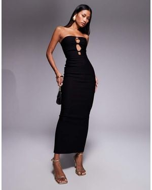 Vesper Bandeau Bodycon Maxi Dress With Cutouts - Blue