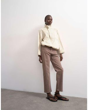 TOPSHOP Vaqueros Marrón Nutria De Corte Recto Cómodo Y Talle Medio Orson De - Blanco