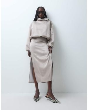 ASOS Gonna Lunga A Colonna - Grigio