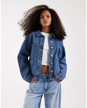 Vero Moda Denim Shacket With Front Pockets - Blue