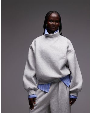 ASOS Funnel Neck Long Sleeve Co-ord Sweatshirt - Grey