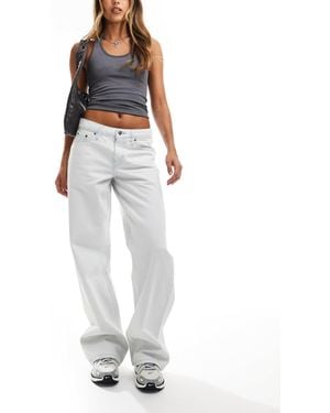 Weekday Ample - jean baggy à taille basse - glacé - Blanc
