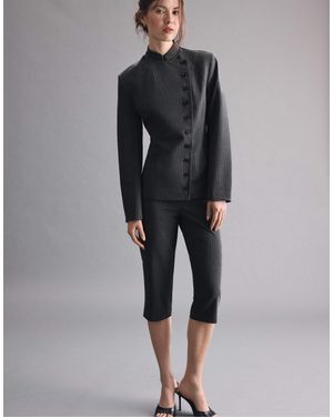 Stradivarius Asymmetrischer blazer mit mehreren knöpfen - Schwarz