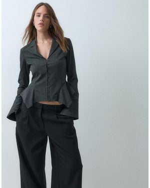 Weekday Shirt With Hip Panel Detail - Black