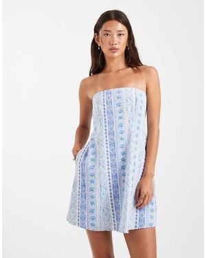 Hollister Strapless Mini Dress - Blue