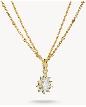 Thomas Sabo Double Chain With White Zirconia - Metallic