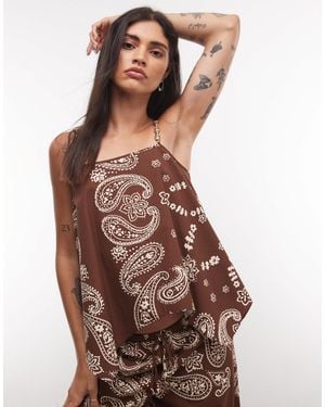 ASOS Hanky Hem Cami Top Co-ord - Brown