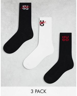 BOSS Hugo bodywear – 3er-pack e socken mit thriller-logoprint - Schwarz