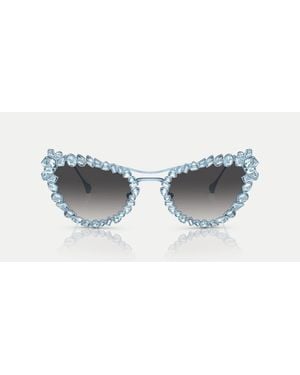Swarovski Gafas De Sol Irregulares Con Lentes Grises Sk7011 De - Azul