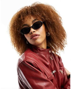 Reclaimed Vintage 90s Oval Sunglasses - Red