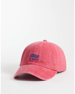 ASOS Gorra Roja Con Motivo De Peces De - Rosa