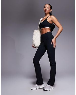4505 Micro Rib Slim Kick High Waist Yoga legging - Blue