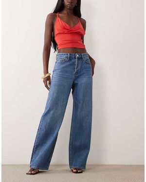 GOOD AMERICAN Vintage High Waist Wide Leg Jeans - Blue
