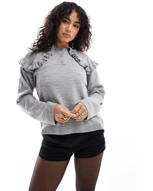 ASOS Pull en maille avec col - Gris