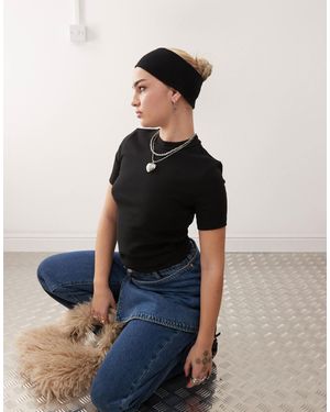 Dr. Denim Kenna - t-shirt sculptant cintré à manches courtes - Bleu