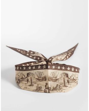 ASOS – dreieckiges western-halstuch aus baumwolle - Natur