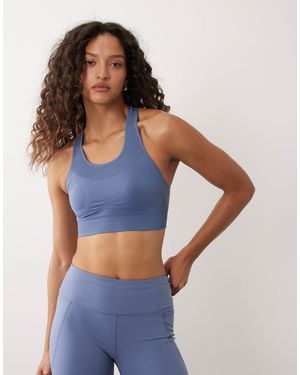 Sweaty Betty – stamina – nahtloser sport-bh - Blau