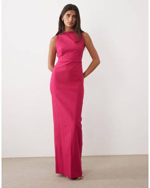 Vesper Vestito Lungo Con Collo Alto, Schiena Aperta E - Rosa