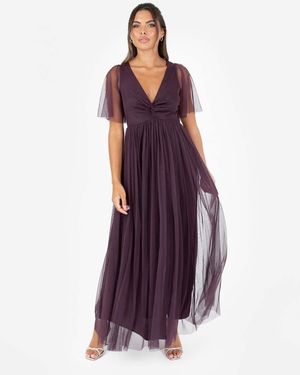 ANAYA Twist Detail Maxi Dress - Purple
