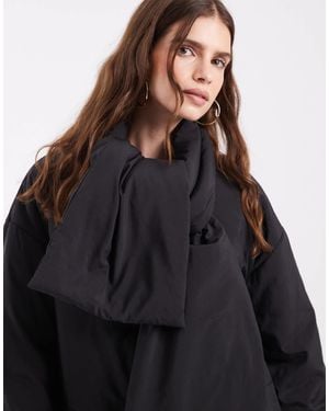 Object Steppjacke mit knopfleiste und schal-detail - Schwarz