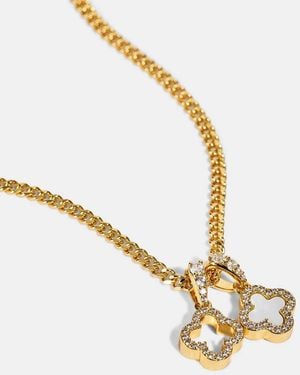 CERNUCCI Iced & Mother Of Pearl Double Motif Necklace - Metallic
