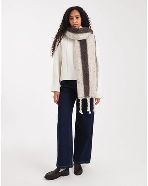 Glamorous Striped Blanket Scarf - Blue