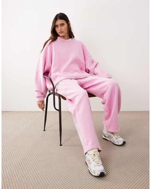 ARRANGE Heavy Weight Seam Detail Barrel Jogger Co Ord - Pink