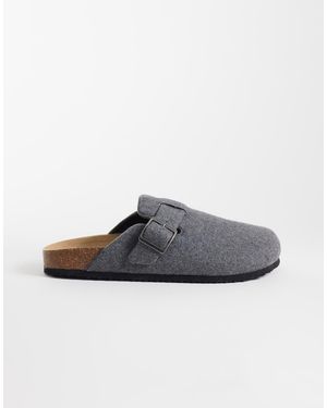 ASOS Muiltjessandalen Van Vilt Met Kurken Zool - Grijs
