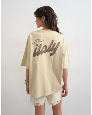 TOPSHOP 'little Italy' Graphic Oversized Tee - Natural