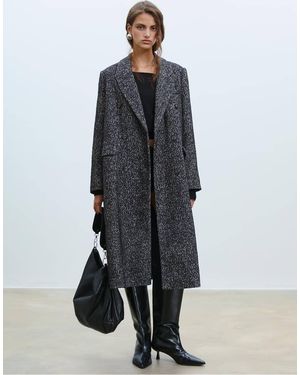 Stradivarius Oversize Herringbone Coat - Grey