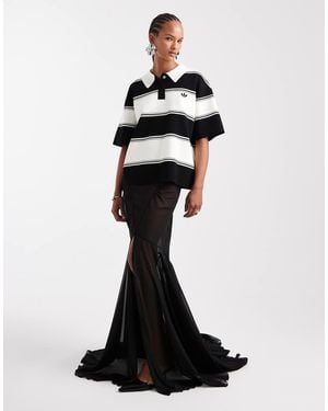 ASOS Maxirok Van Chiffon Met Sleep - Zwart