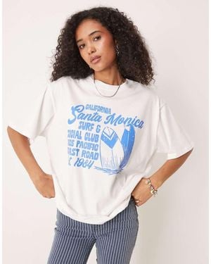 ASOS Oversized T-shirt With Surf Graphic - Blue