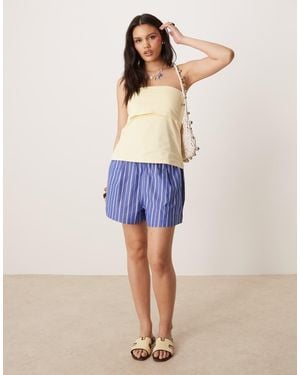 Gina Tricot Cotton Poplin Shorts - Blue