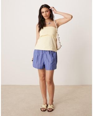 Gina Tricot Cotton Poplin Shorts - Blue