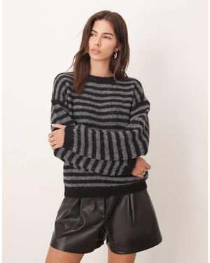 Jdy Stripe Textured Jumper - Black