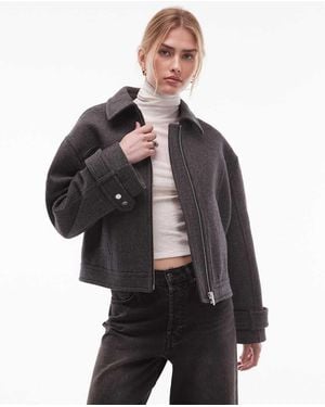 & Other Stories Wool Rich Short Twill Jacket - Black