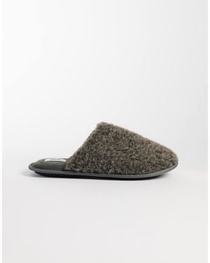 ASOS Borg Mule Slippers - Brown