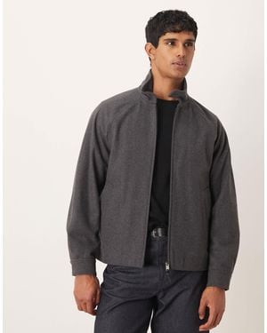 Mango Wool Mix Zip Up Jacket - Gray