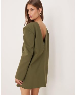 ASOS Tailored Shoulder Pad Shift Dress - Green