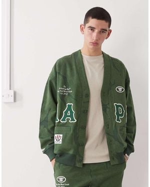 Aape By A Bathing Ape Aape By A Bathing Ape Oversized Cardigan - Green