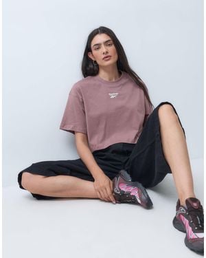 Reebok Id cropped boxy-fit-t-shirt - Braun