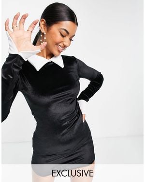 Missguided – halloween – minikleid aus samt - Schwarz
