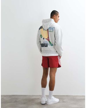 ASOS Hoodie With Padel Print - White