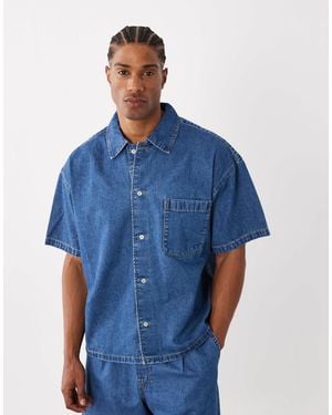Jack & Jones Short Sleeve Denim Shirt - Blue