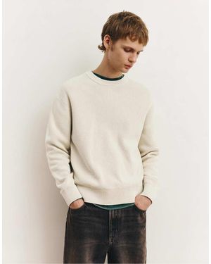 Pull&Bear Structured Round Neck Jumper - Natural