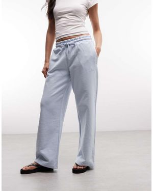 CERNUCCI 100% Cotton Wide Leg Logo Trackies - Blue