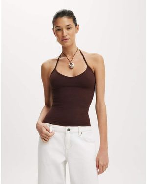 Cotton On Hold Me Tie Halter - Brown